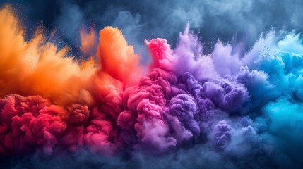 Fototapeta na wymiar Colorful Cloud of Smoke on Dark Background