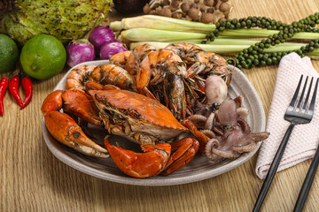 Luxury seafood mix - crab, prawn, octopus