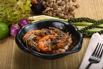 Boiled big tiger fresh shrimp