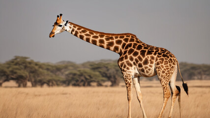 
A Giraffe in the Kalahari Desert
 - obrazy, fototapety, plakaty
