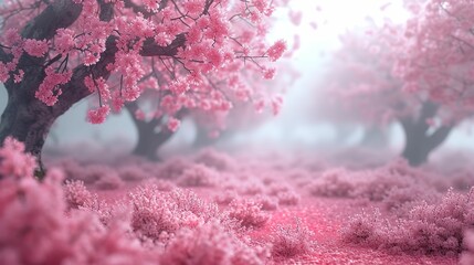 pink spring landscape