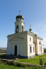 View of the historical Church of Olexander Nevsky in the city of Khotyn. Ukraine