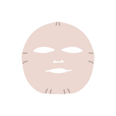Hand-drawn face mask, beauty cosmetic element, self care. Illustration for beauty salon, cosmetic store, makeup design. Colored flat style.