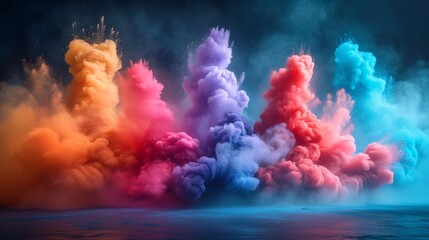 Colorful Cloud of Smoke Floating in the Air
