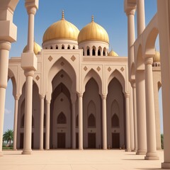 Fototapeta premium Islamic background with magnificent mosque create with generative AI. AI generated