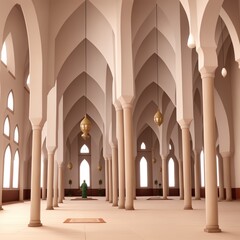 Obraz premium Islamic background with magnificent mosque create with generative AI. AI generated