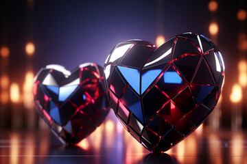 futuristic love heart. Background wallpaper card screensaver