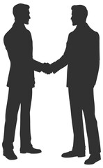 two men shaking hands without background