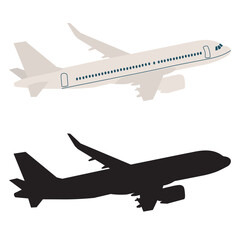 flying airplane in flat style vector