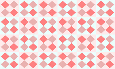 Two tone pink diamond checkerboard double layer repeat pattern, replete image, design for fabric printing, square block 