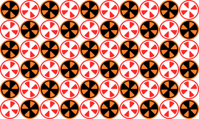 propeller orange brown red circle repeat seamless checkerboard chess design for fabric print, background 