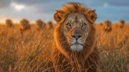 Savannah Sovereign: Lion at Sunrise