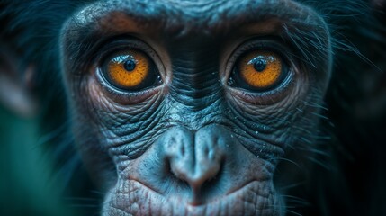 Window to the Soul: Bonobo's Mesmerizing Gaze - obrazy, fototapety, plakaty