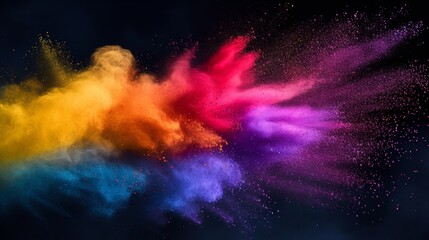 Colored Powders Flying in the Air