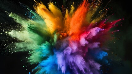 Vibrant Color Explosion on Black Background