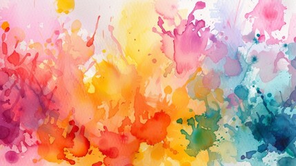 Colorful Painting With Abundant Paint Splatters