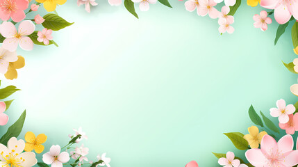 Obraz premium Green leaves eco friendly background with copy space for text