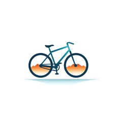 Fototapeta premium Bicycle Silhouette with Mountain Wheels
