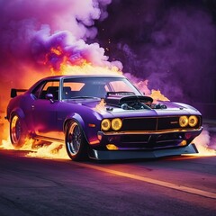 Fototapeta na wymiar car on fire