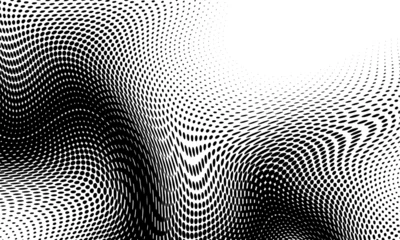 Poster Monochrome gradient halftone dots background. Vector illustration. Abstract grunge dots on white background © kastanka
