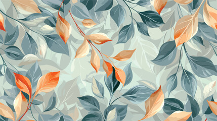 Beautiful Floral Motif. Leaves Intertwined - obrazy, fototapety, plakaty