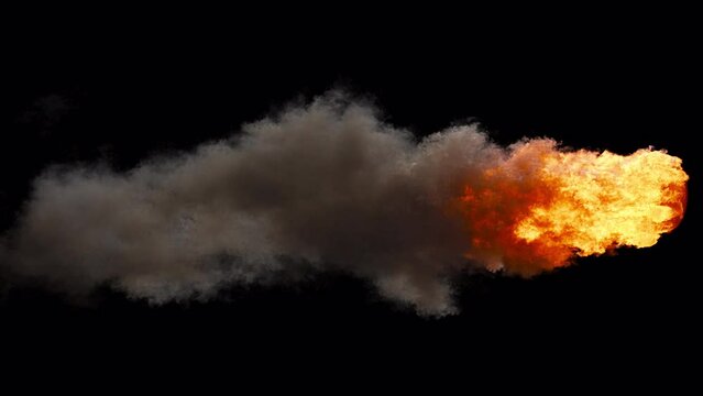 The captivating explosion video commands attention with its energetic display of powerful forces in motion. This footage with an alpha channel conveys the dynamic of the blazing aircraft engine.