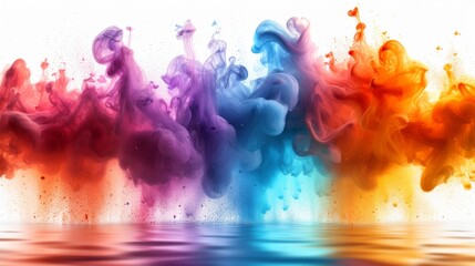 Colorful Smokes Floating in Water