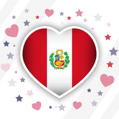 Creative Peru Flag Heart Icon
