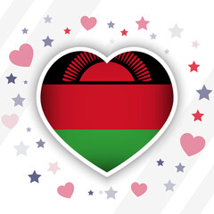 Creative Malawi Flag Heart Icon