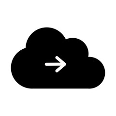 Cloud SVG Icon | Cloud Right Arrow | Cloud Computing Filled Icons