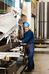 Factory worker working in warehouse