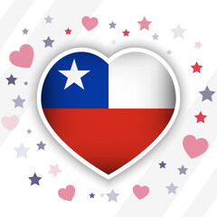 Creative Chile Flag Heart Icon