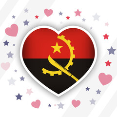 Creative Angola Flag Heart Icon