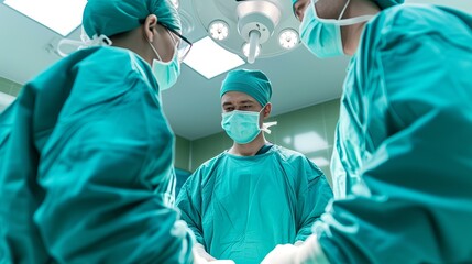Expert surgeon performing a precise surgical operation in a modern operating room at the hospital