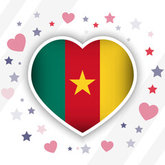 Creative Cameroon Flag Heart Icon