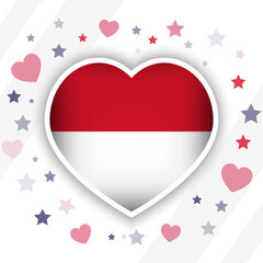 Creative Monaco Flag Heart Icon