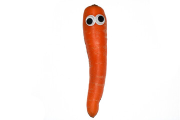 Silly Food Vegetable Carrot with Goggly Wobbly Eyes on them