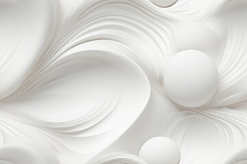 Abstract 3d white background, organic shapes seamless pattern texture.