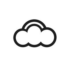 Cloud solutions for business monochrome line logo. Collaboration business value. Cloud simple icon. Design element. Created with artificial intelligence. Ai art for corporate branding, website