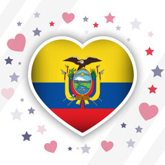 Creative Ecuador Flag Heart Icon