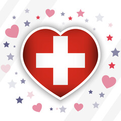 Obraz premium Creative Switzerland Flag Heart Icon