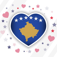 Creative Kosovo Flag Heart Icon