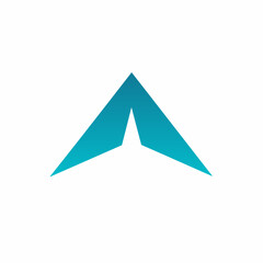 Fototapeta premium Messaging application gradient glyph logo. Efficiency business value. Paper plane abstract icon. Design element. Created with artificial intelligence. Ai art for corporate branding, app