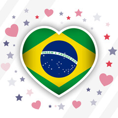 Creative Brazil Flag Heart Icon