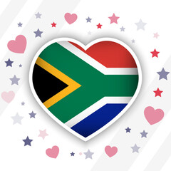 Creative South Africa Flag Heart Icon