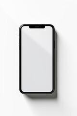 Simple Phone mockup from top view on a full white background