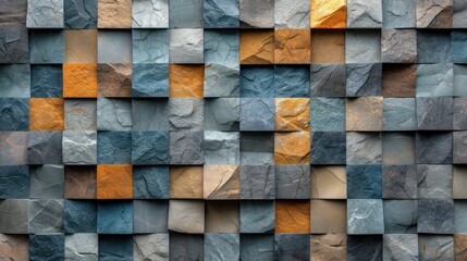 square stones wall background