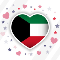 Creative Kuwait Flag Heart Icon