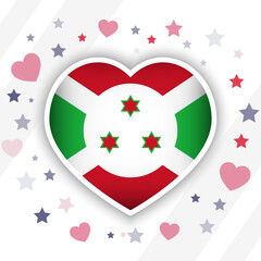 Creative Burundi Flag Heart Icon