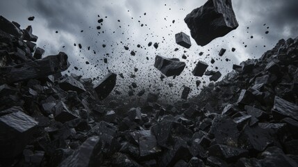 Shattered Rocks Dynamic - Intense Geology Concept